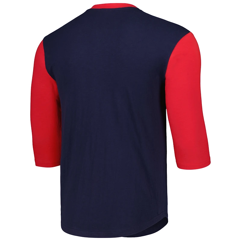 Men's Mitchell & Ness Navy Chicago White Sox Cooperstown Collection Legendary Slub Henley 3/4-Sleeve T-Shirt