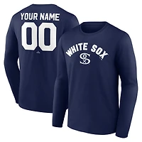 Men's Navy Chicago White Sox Cooperstown Collection Winning Streak Alternate Custom Long Sleeve T-Shirt