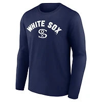 T-shirt à manches longues bleu marine pour homme des Chicago White Sox, collection Cooperstown, avec motif Winning Streak, personnalisé