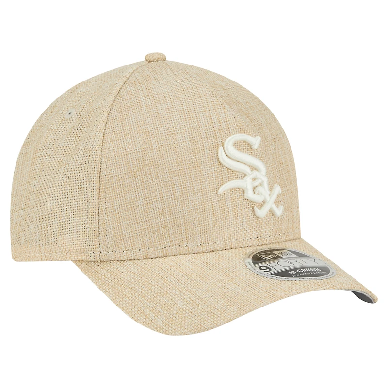 Men's New Era Gray Chicago White Sox Cotton Weave M-Crown A-Frame 9FORTY Adjustable Hat