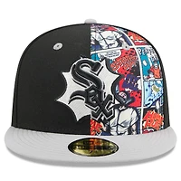 Men's New Era Black/Gray Chicago White Sox 2025 MLB Diamond Hero Edition 59FIFTY Fitted Hat