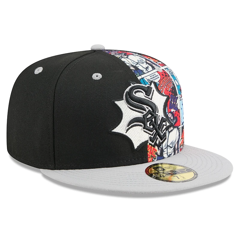 Men's New Era Black/Gray Chicago White Sox 2025 MLB Diamond Hero Edition 59FIFTY Fitted Hat