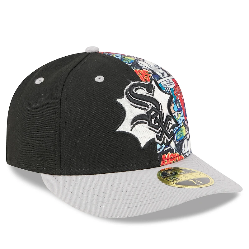 Casquette ajustée 59FIFTY noire/grise des Chicago White Sox 2025 MLB Players' Weekend pour homme New Era