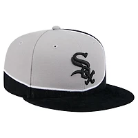 Casquette snapback en velours côtelé noir/gris New Era pour homme des Chicago White Sox