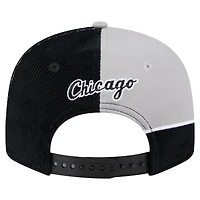 Casquette snapback en velours côtelé noir/gris New Era pour homme des Chicago White Sox