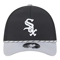 Casquette New Era Flex noire et grise Chicago White Sox Rope M-Crown A-Frame 39THIRTY pour homme