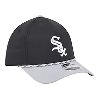 Men's New Era Black/Gray Chicago White Sox Rope M-Crown A-Frame 39THIRTY Flex Hat