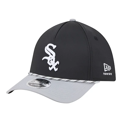 Men's New Era Black/Gray Chicago White Sox Rope M-Crown A-Frame 39THIRTY Flex Hat