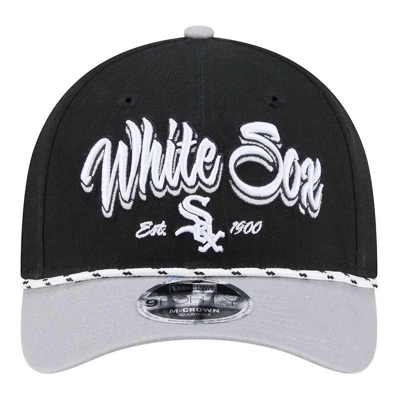 Men's New Era Black/Gray Chicago White Sox Team Loyal 9FORTY M-Crown Adjustable Hat