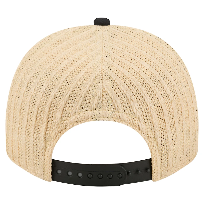Casquette trucker New Era pour homme, noire/naturelle, Chicago White Sox, grainée, modèle 9FIFTY, ajustable, style A-Frame