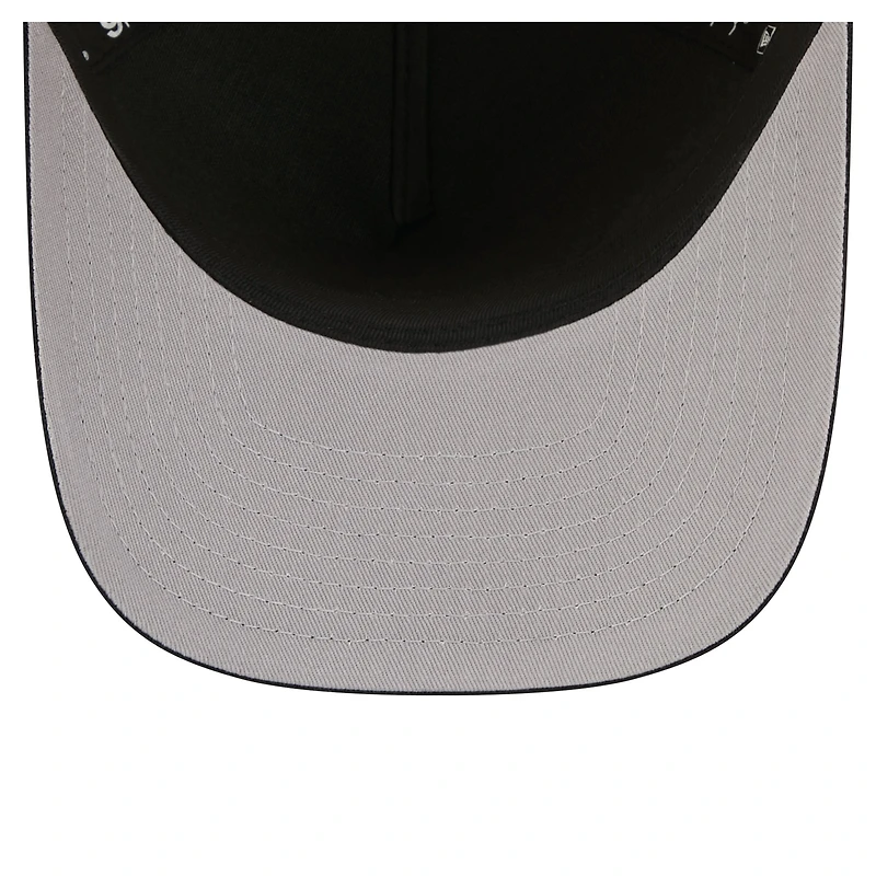 Men's New Era  Black/Natural Chicago White Sox Grained 9FIFTY A-Frame Trucker Adjustable Hat