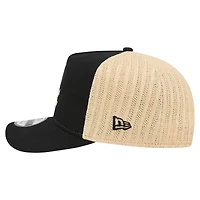 Men's New Era  Black/Natural Chicago White Sox Grained 9FIFTY A-Frame Trucker Adjustable Hat