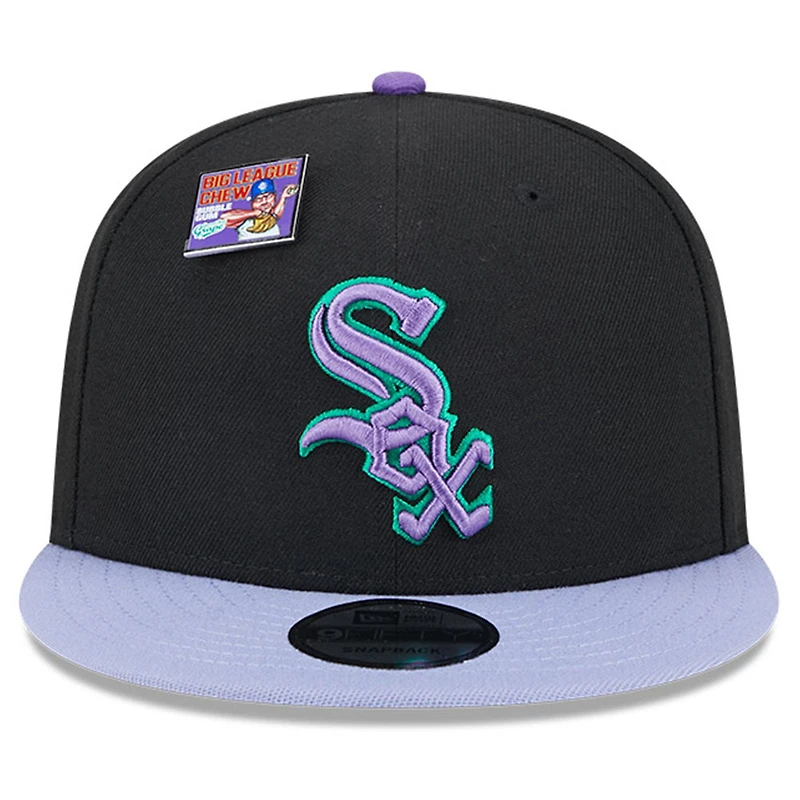 Men's New Era Black/Purple Chicago White Sox Grape Big League Chew Flavor Pack 9FIFTY Snapback Hat
