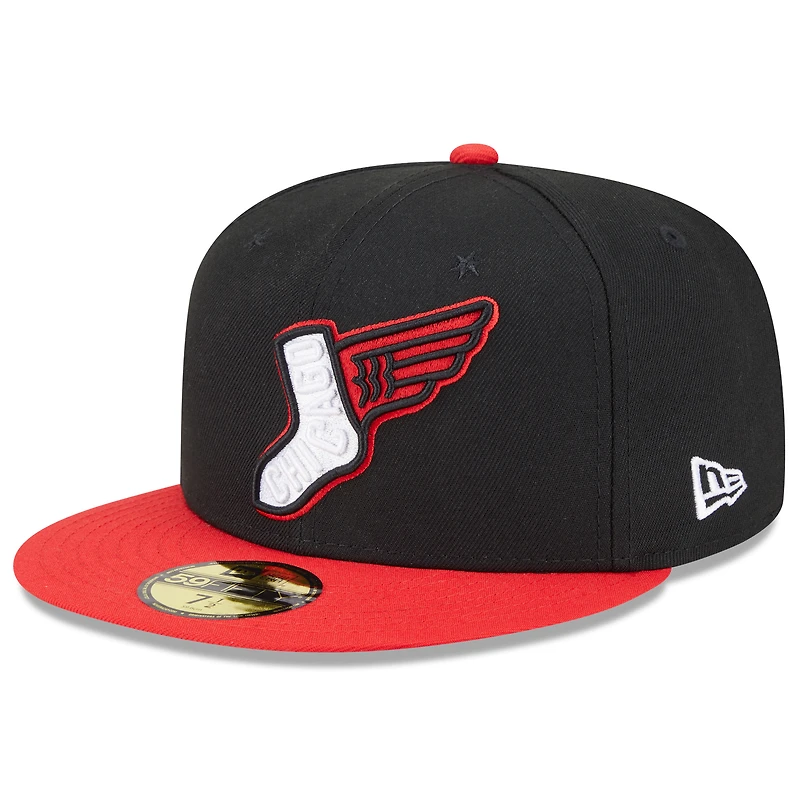 Men's New Era Black/Red Chicago White Sox 2025 City Connect Alternate 59FIFTY Fitted Hat