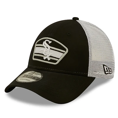 NWE WHTSOX NOIR MLB NWE LOGO PATCH TRUCKER 9FORTY HATMENSTR
