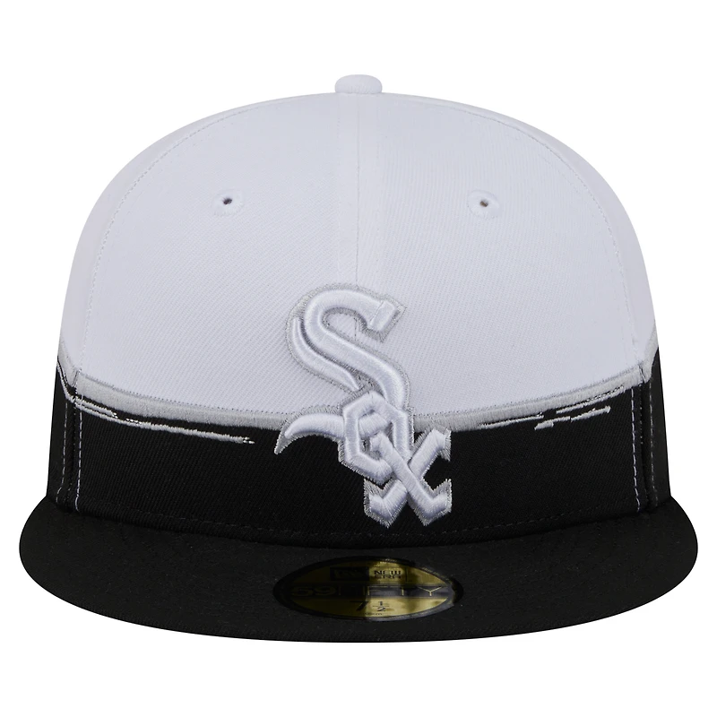 Men's New Era  Black/White Chicago White Sox Paint Stroke 59FIFTY Fitted Hat