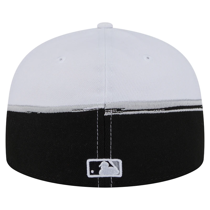 Men's New Era  Black/White Chicago White Sox Paint Stroke 59FIFTY Fitted Hat