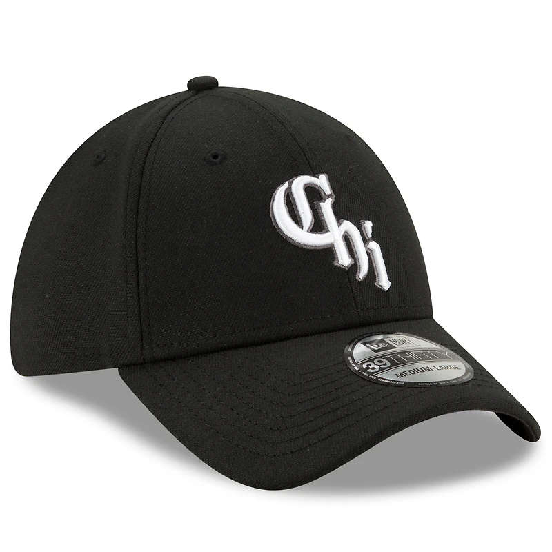 Men's New Era Black Chicago White Sox 2021 City Connect 39THIRTY Flex Hat
