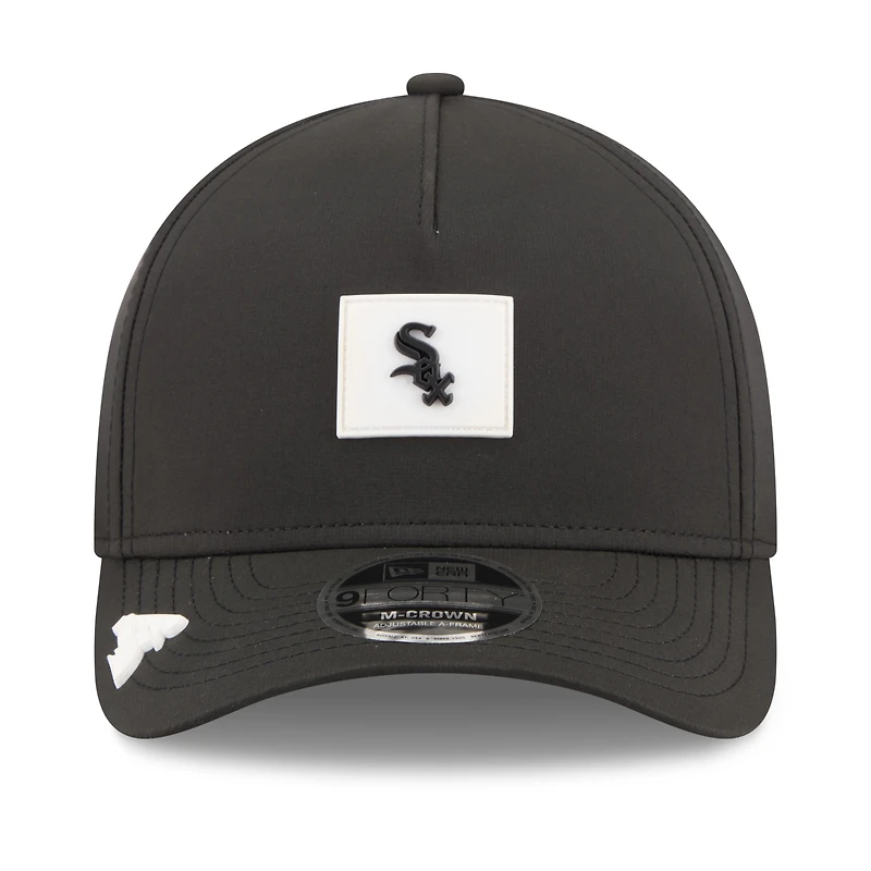 Casquette ajustable New Era noire pour homme Chicago White Sox 2026 Clubhouse 9FORTY A-Frame