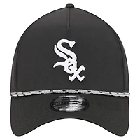 Men's New Era  Black Chicago White Sox 39THIRTY A-Frame Perforated Flex Hat