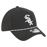 Men's New Era  Black Chicago White Sox 39THIRTY A-Frame Perforated Flex Hat