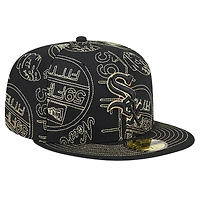 Men's New Era Black Chicago White Sox 59FIFTY Day Allover Fitted Hat