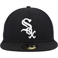 New Era hommes noirs Chicago White Sox 11 Memorial Side Patch 59FIFTY Hat