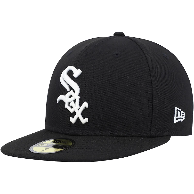 New Era hommes noirs Chicago White Sox 11 Memorial Side Patch 59FIFTY Hat