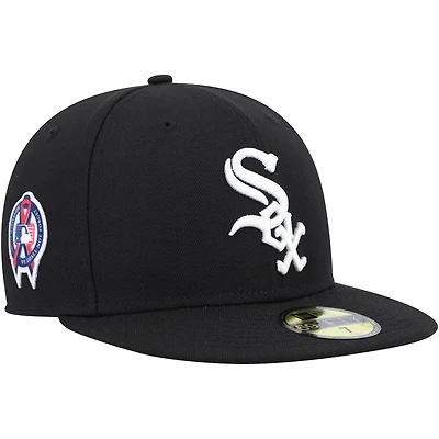 New Era hommes noirs Chicago White Sox 11 Memorial Side Patch 59FIFTY Hat
