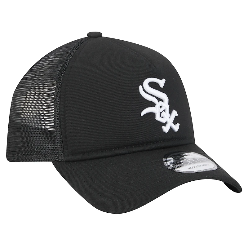 Casquette ajustable 9FORTY A-Frame Trucker noire des Chicago White Sox pour homme de New Era