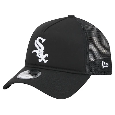 Casquette ajustable 9FORTY A-Frame Trucker noire des Chicago White Sox pour homme de New Era