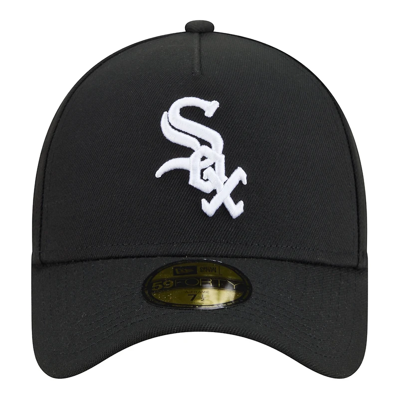 Casquette ajustée New Era noire pour homme Chicago White Sox, modèle A-Frame 59FORTY