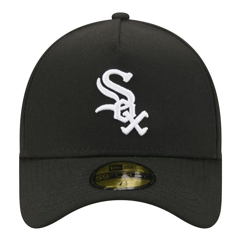 Men's New Era Black Chicago White Sox A-Frame 59FORTY Fitted Hat