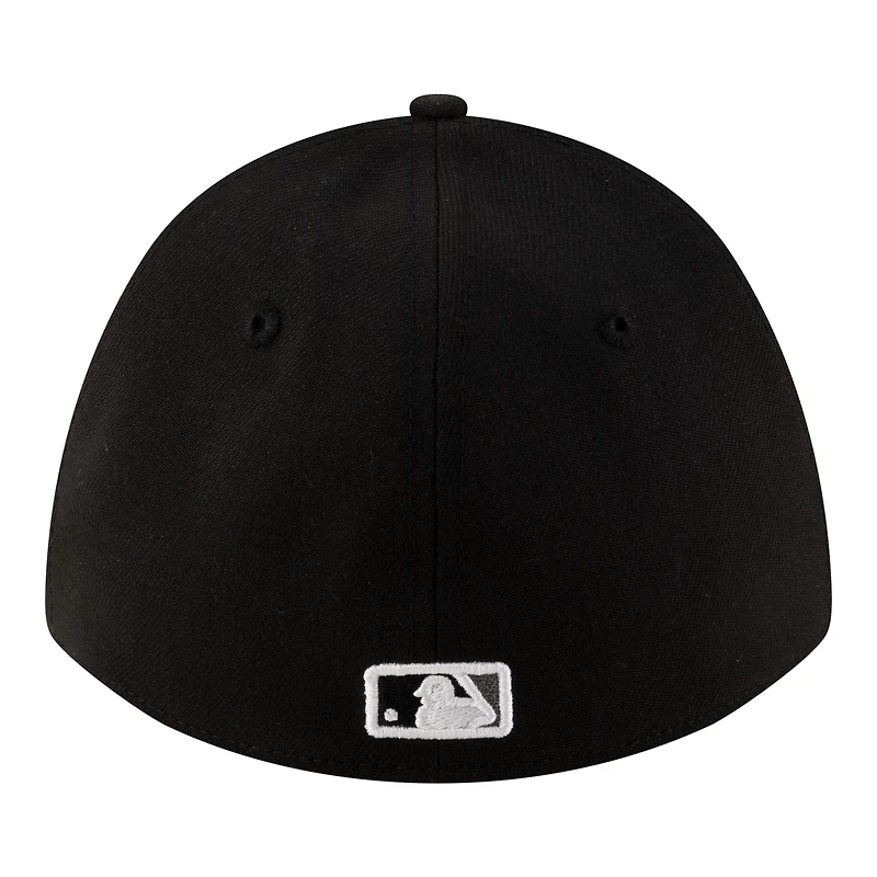 Casquette New Era noire pour homme, réplique alternative des Chicago White Sox, modèle 39THIRTY M-Crown Flex