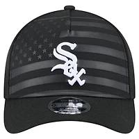 Casquette ajustable New Era noire Chicago White Sox American Flag 9FORTY M-Crown A-Frame pour homme