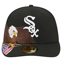 Men's New Era Black Chicago White Sox Americana Bald Eagle Pre-Curved 59FIFTY Fitted Hat