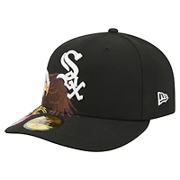 Men's New Era Black Chicago White Sox Americana Bald Eagle Pre-Curved 59FIFTY Fitted Hat