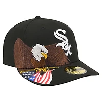 Men's New Era Black Chicago White Sox Americana Bald Eagle Pre-Curved 59FIFTY Fitted Hat