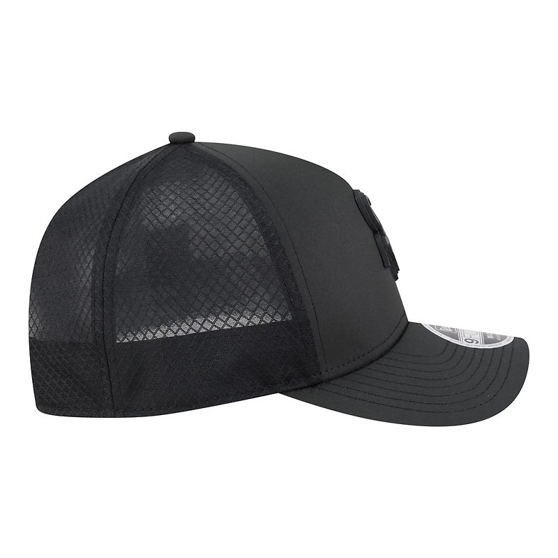 Men's New Era  Black Chicago White Sox Badged M-Crown A-Frame 9FORTY Trucker Adjustable Hat