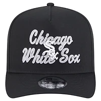 Men's New Era Black Chicago White Sox Chainstitch 9FIFTY A-Frame Snapback Hat