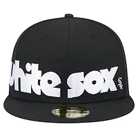 Casquette ajustée 59FIFTY sous-visière à carreaux noire Chicago White Sox New Era pour homme