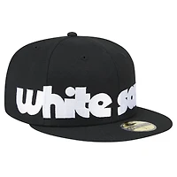 Casquette ajustée 59FIFTY sous-visière à carreaux noire Chicago White Sox New Era pour homme