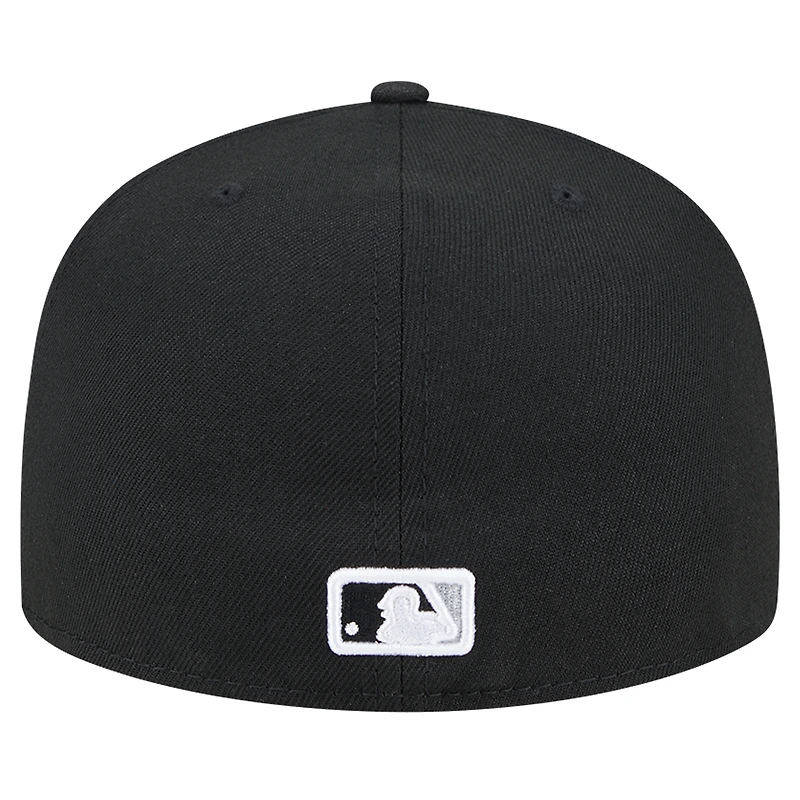 Casquette ajustée 59FIFTY sous-visière à carreaux noire Chicago White Sox New Era pour homme