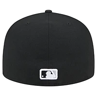 Casquette ajustée 59FIFTY sous-visière à carreaux noire Chicago White Sox New Era pour homme