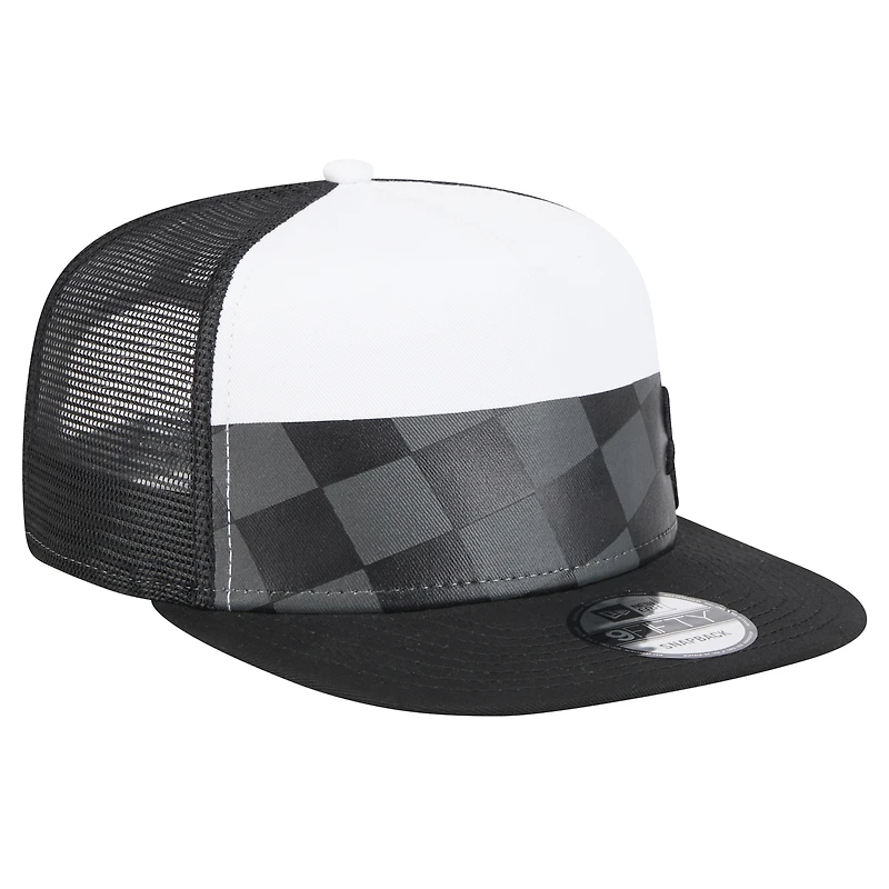 Men's New Era Black Chicago White Sox Checkmate Trucker 9FIFTY Snapback Hat