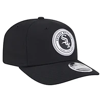 Men's New Era Black Chicago White Sox Circle Patch 9SEVENTY Stretch-Snap Hat