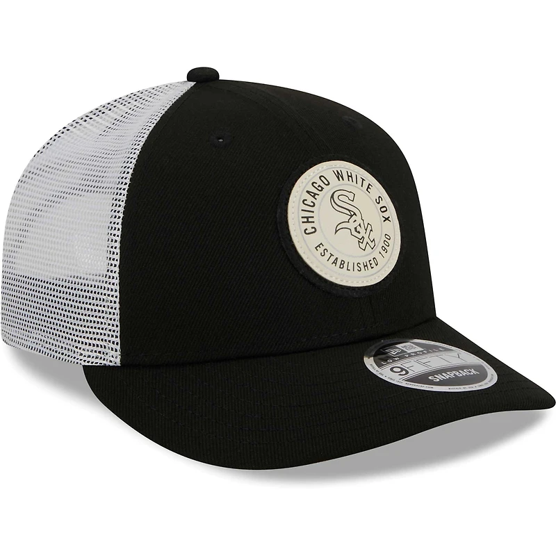 New Era Chicago White Sox Circle Trucker Low Profile 9FIFTY Snapback Casquette pour homme