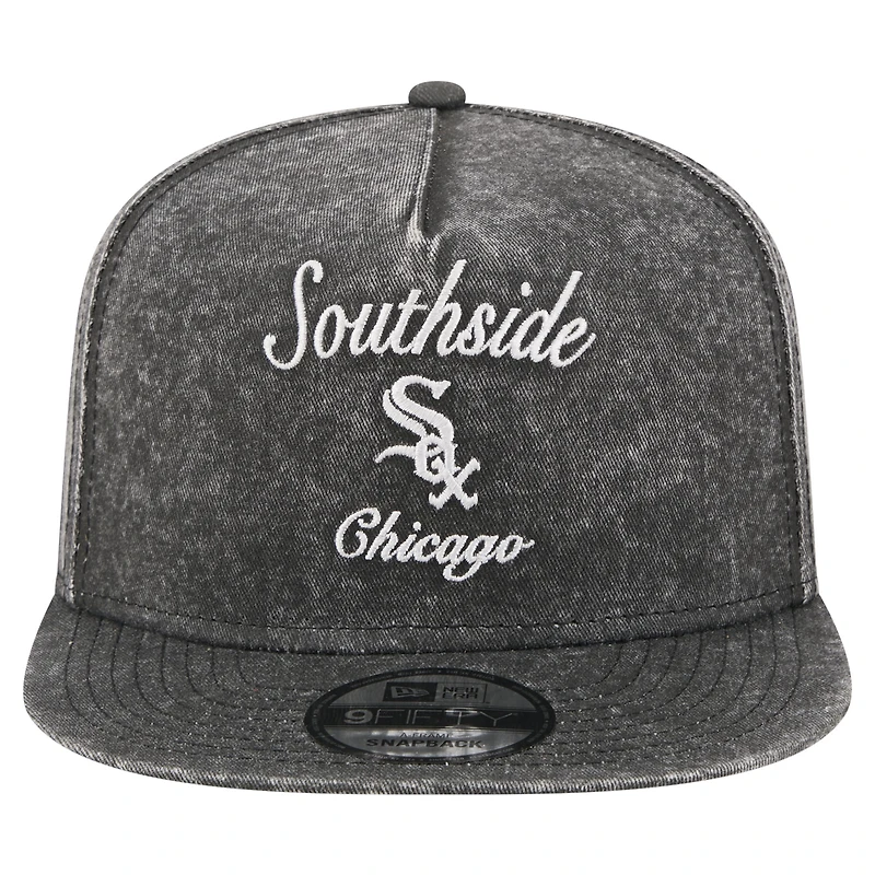 Casquette snapback New Era 9FIFTY noire pour homme, avec slogan des White Sox de Chicago.