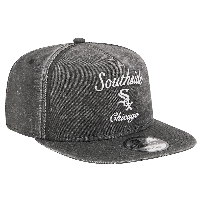 Men's New Era Black Chicago White Sox City Slogan A-Frame 9FIFTY Snapback Hat