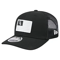 Men's New Era Black Chicago White Sox Flag 9SEVENTY Stretch-Snap Hat